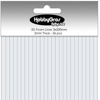 BIADESIVO spessorato 2 mm  in STRISCE - HGA006 - HOBBYGROS