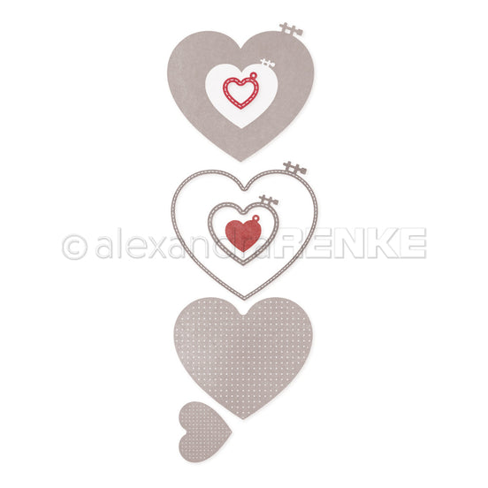 D-AR-Hz0023 Set Fustelle 'Small hearts embroidery frame set' - A. RENKE