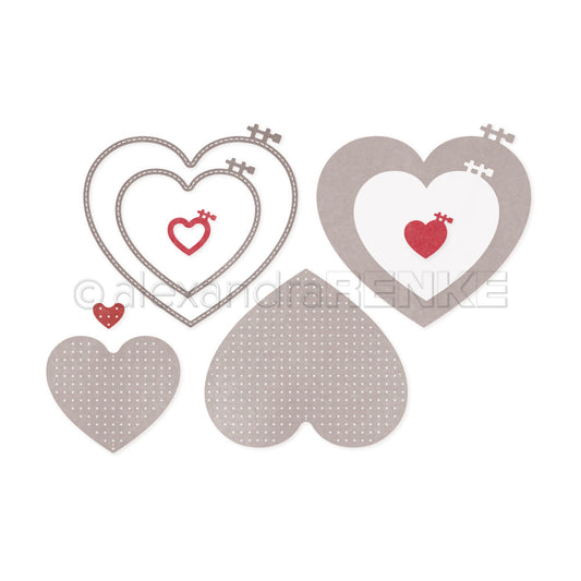 Set Fustelle 'Hearts embroidery frame set' - D-AR-Hz0024 - A. RENKE