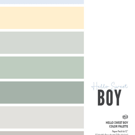 PAPER PACK COLOR PALETTE - HELLO SWEET BOY 6X12"- CP2-HSB - MODASCRAP