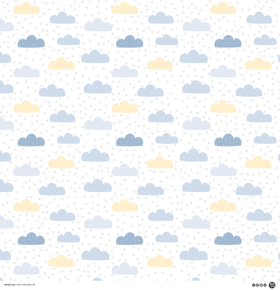 PAPER PACK "HELLO SWEET BOY"  12X12"- HSBPP12 - MODASCRAP