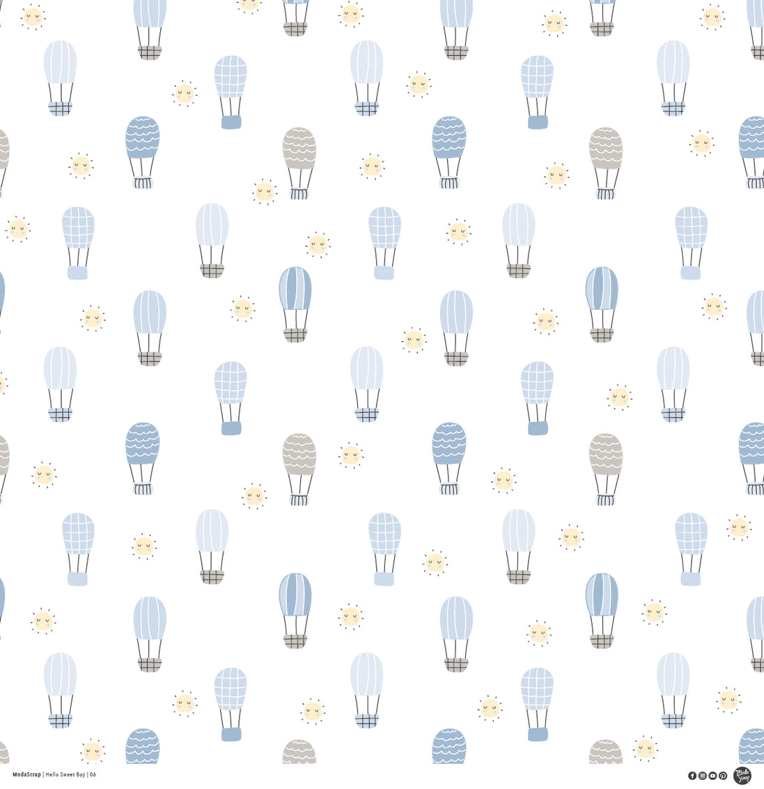 PAPER PACK "HELLO SWEET BOY"  12X12"- HSBPP12 - MODASCRAP