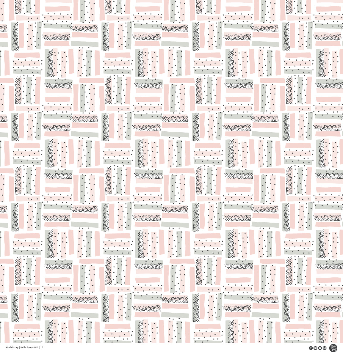 PAPER PACK "HELLO SWEET GIRL"  12X12"- HSGPP12 - MODASCRAP