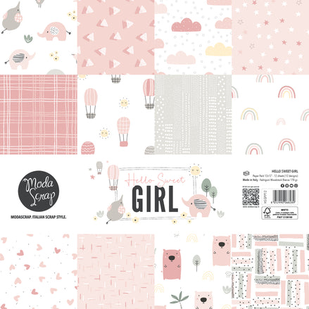 PAPER PACK "HELLO SWEET GIRL"  12X12"- HSGPP12 - MODASCRAP