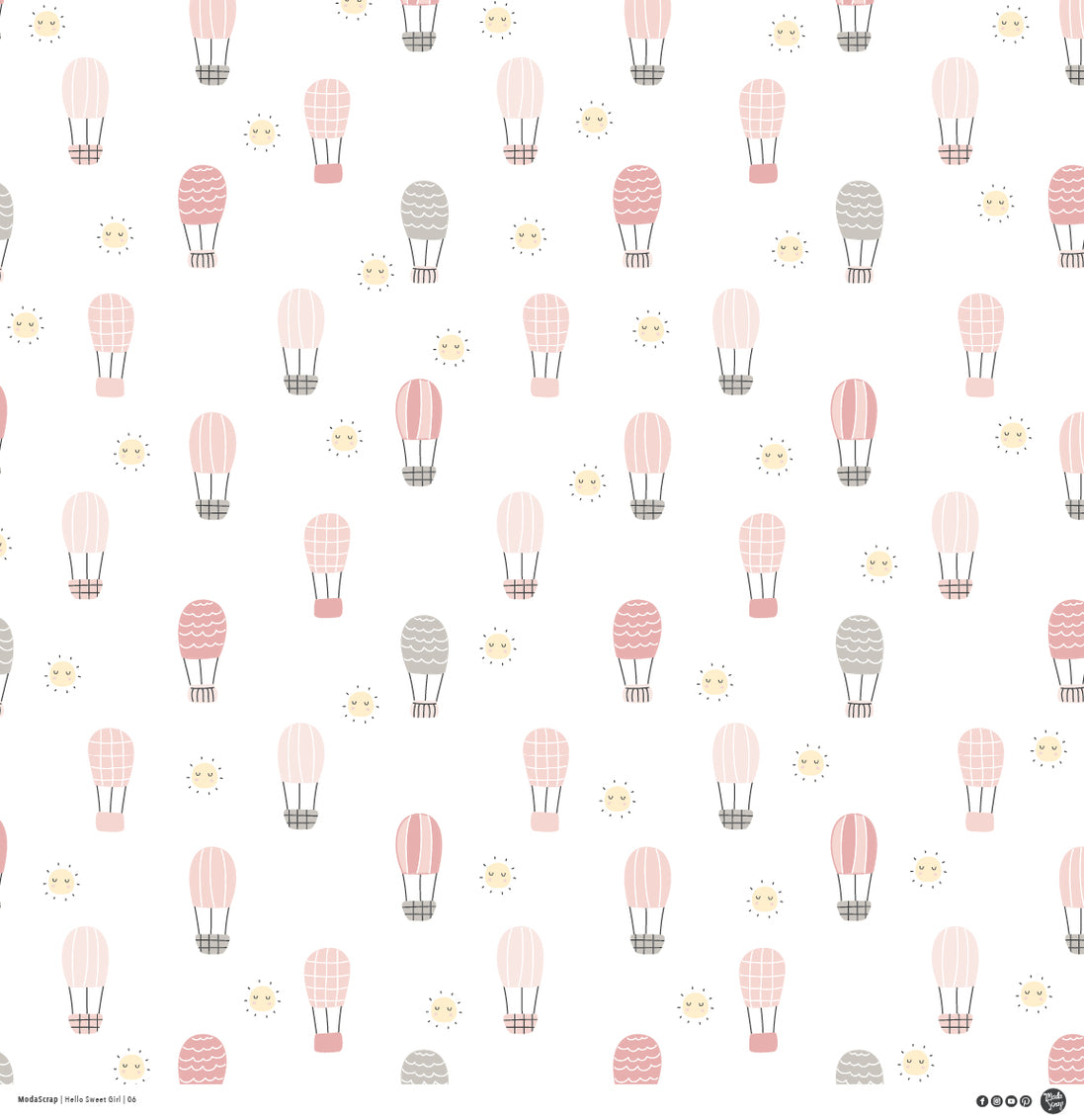 PAPER PACK "HELLO SWEET GIRL"  12X12"- HSGPP12 - MODASCRAP