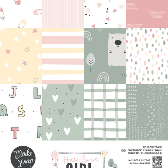 PAPER PACK "HELLO SWEET GIRL 6X12"- HSGPP6 - MODASCRAP