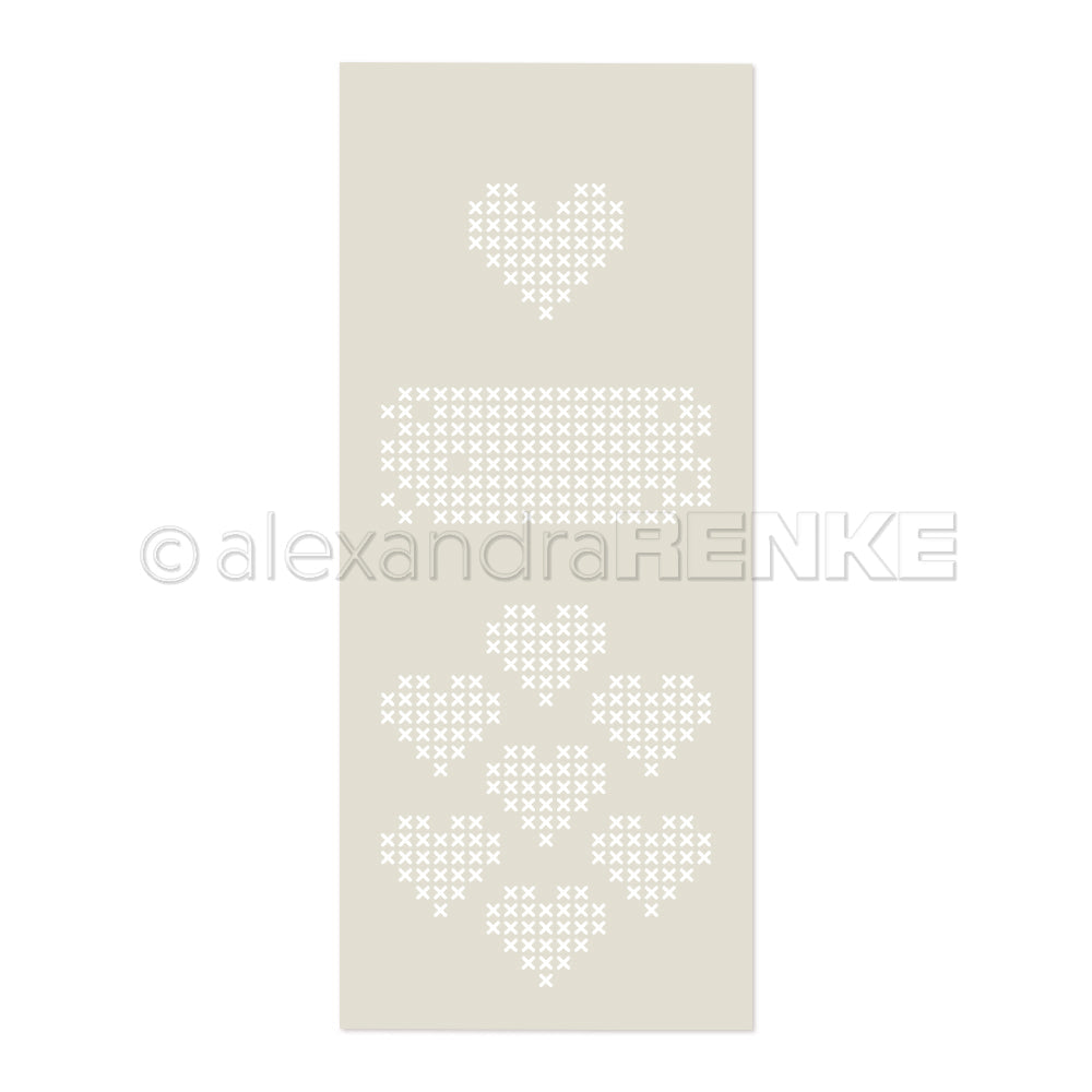 Stencil 'Kreuzstich Herzmuster'