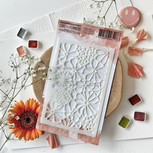 Stencil - FLOWERS  - LOV123 - CHOU & FLOWERS