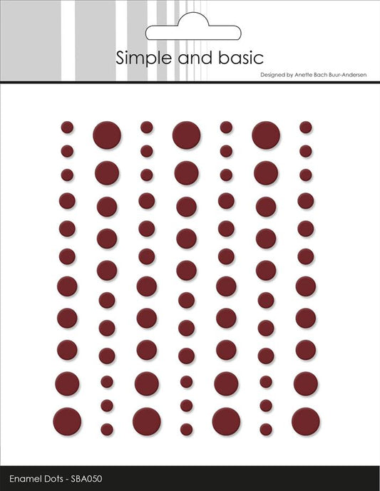 Enamel Dots MATE SBA050  'Wine Red'-  SIMPLE AND BASIC