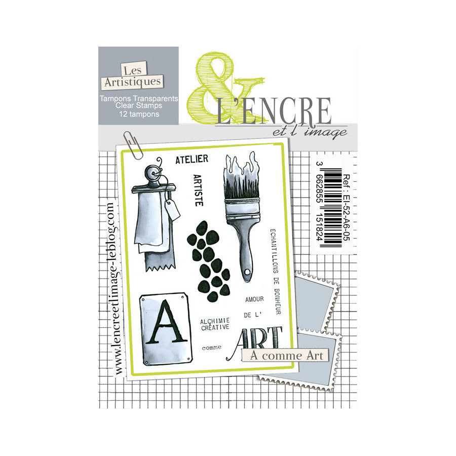 Clear stamp set - A comme Art - EI-52-A6-05 - L'Encre et l'Image