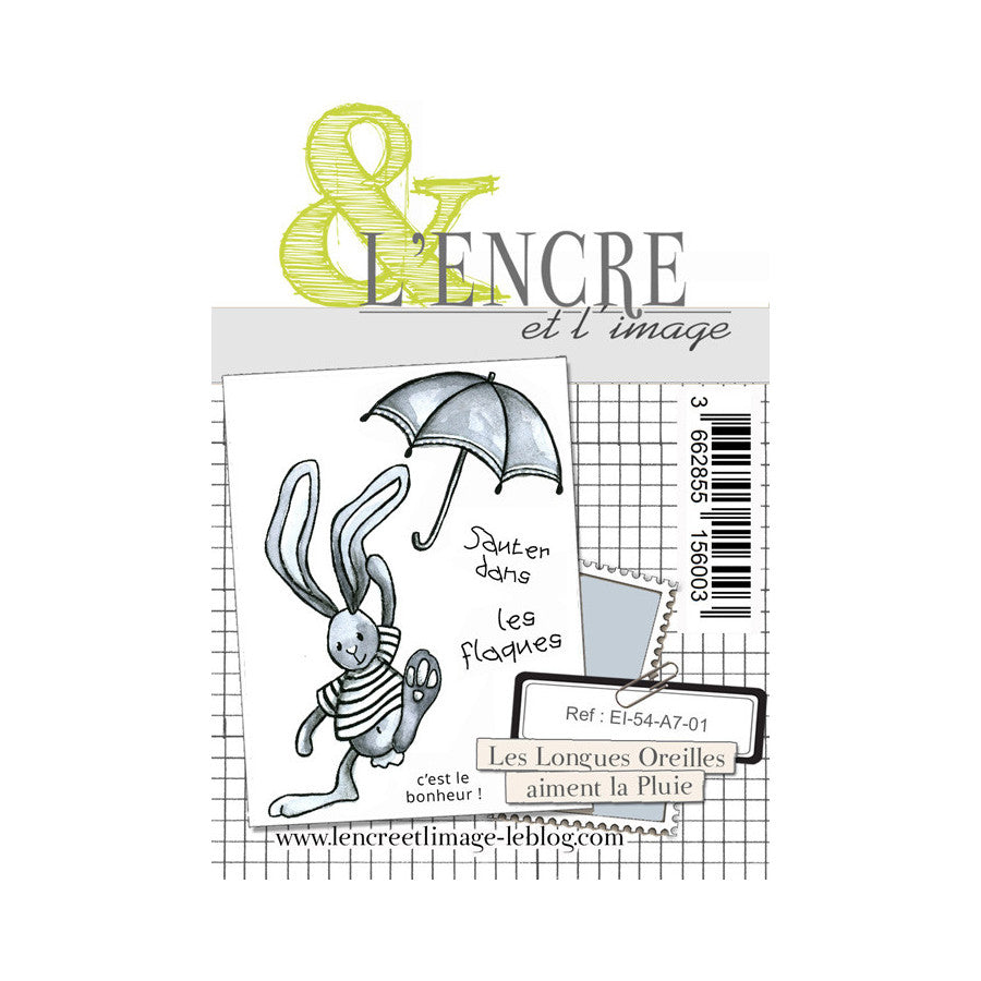 Clear stamp set - Les Longues Oreilles aiment la Pluie -EI-54-A7-01- L'ENCRE ET L'IMAGE