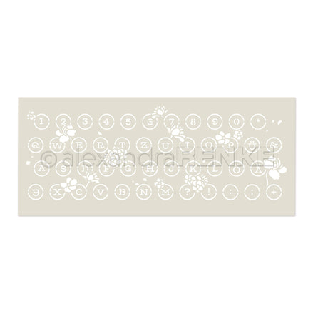 Stencil 'Florale Schreibmaschine Tastatur'