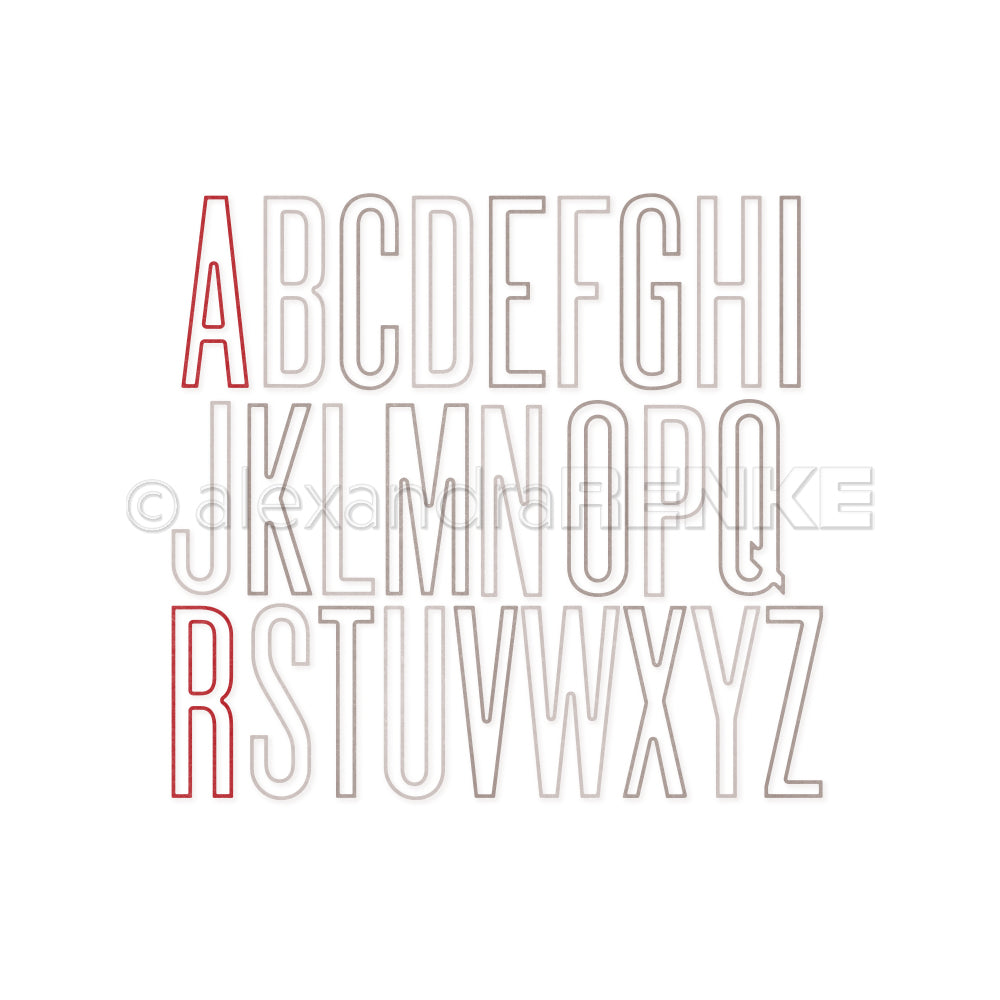Die set 'Narrow alphabet outline' -D-AR-TY0118- A.RENKE