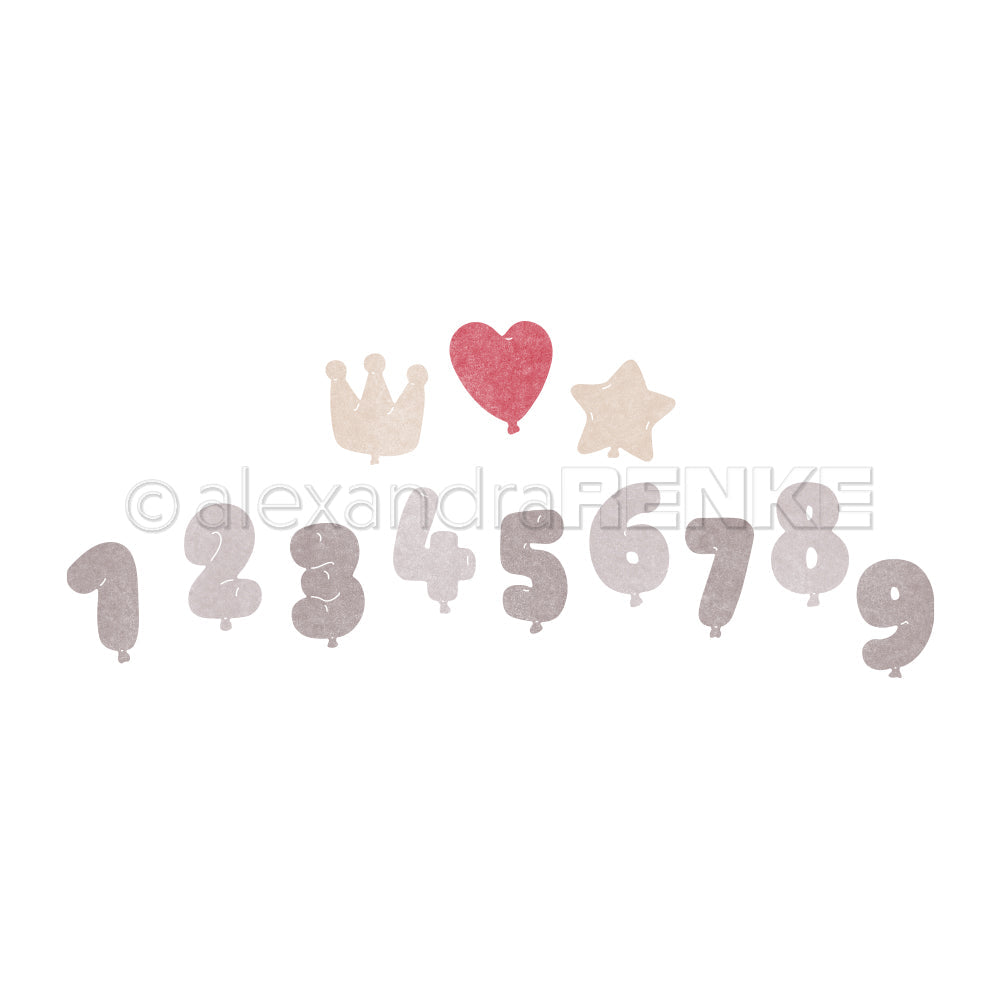 Set Fustelle 'Funny Balloon Numbers 1-9' -D-AR-Ty0350 - A.RENKE