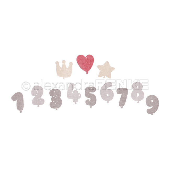 Set Fustelle 'Funny Balloon Numbers 1-9' -D-AR-Ty0350 - A.RENKE