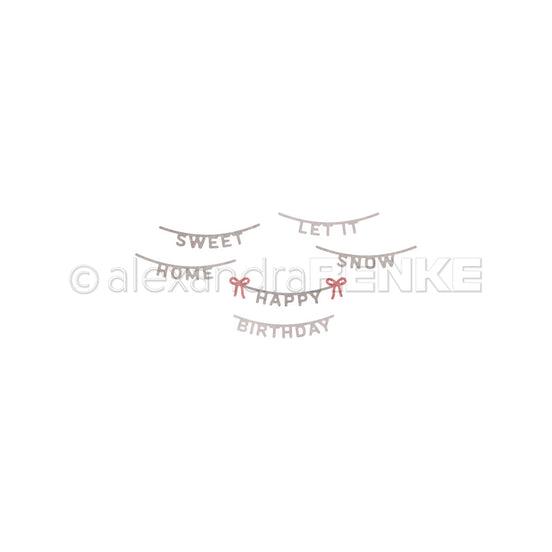 D-AR-Ty0378 Set fustelle 'Englische Wort-Girlanden’ - A.RENKE