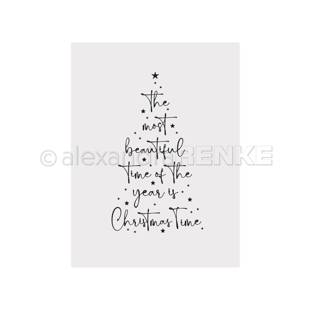 EF-AR-W0006 Embossing Folder 'Typo Fir Beautiful time'- A.RENKE