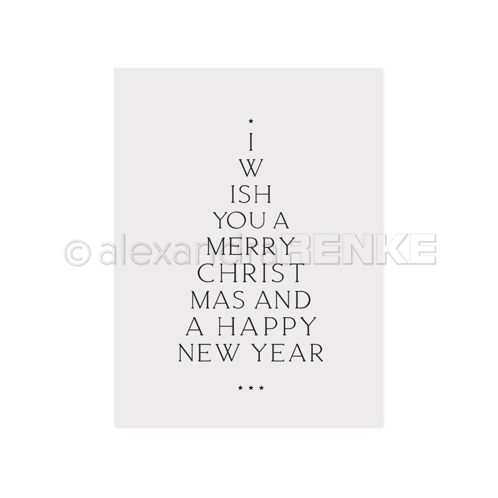 EF-AR-W0007 Embossing Folder 'Typo Fir Merry Christmas'- A.RENKE